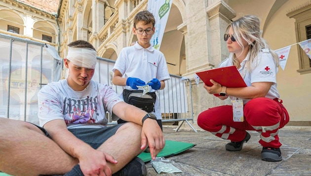 13-year-old Jonas is taking part in the national camp for the first time - and will be showing off his skills in a competition in the Landhaushof. (Bild: Juergen Fuchs)