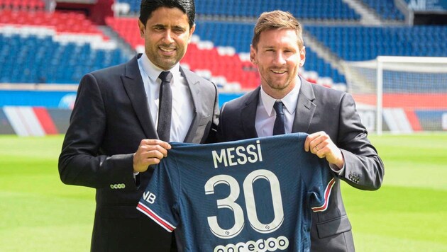 Even the signing of eight-time world footballer Lionel Messi did not bring Paris St. Germain and President Al-Khelaifi the success they had hoped for. (Bild: GEPA/GEPA pictures)