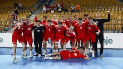 Österreichs Handball-Nachwuchs jubelt in Slowenien über den Sieg gegen Norwegen. (Bild: Slavko Kolar/Slovenian basketball federation)