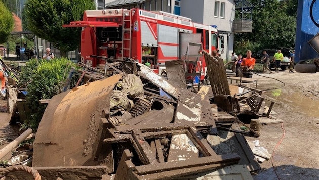 In Thörl und in der Nachbargemeinde Aflenz sind die Unwetterschäden weiterhin groß. (Bild: BFVMZ)