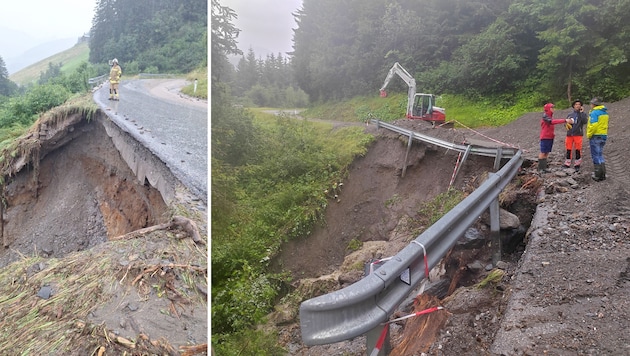 Fügenberg in the Zillertal was cut off from the outside world on Saturday. (Bild: ZOOM Tirol)