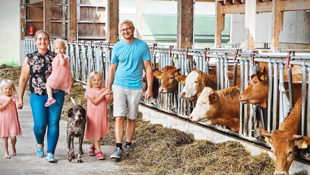 What a lovely family! Eva Schulz and Richard Weißensteiner with their girls Ida, Mia and Lilly, who are growing up so happily . . . (Bild: Pail Sepp/Sepp Pail)