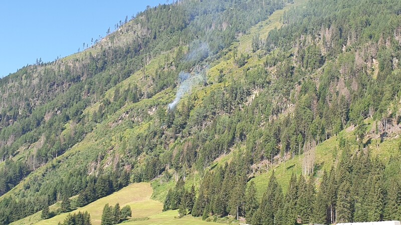 Das Feuer brach am Sonntagvormittag aus. (Bild: Martin Oberbichler)