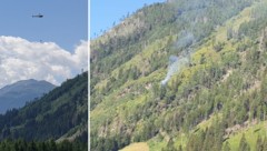 Die Libelle Klagenfurt löschte den Brandherd aus der Luft.