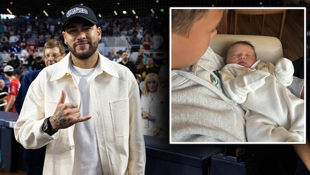 Neymar has become a dad for the third time. (Bild: AFP/APA/Getty Images via AFP/GETTY IMAGES/Brennan Asplen, Instagram/neymarjr)