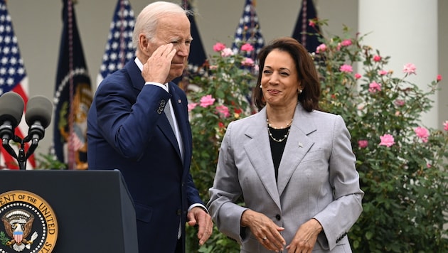 US President Joe Biden and his Vice President Kamala Harris (Bild: AFP)