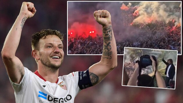 Ivan Rakitić wurde von den Fans in Split frenetisch empfangen. (Bild: APA/AFP/CRISTINA QUICLER, twitter.com/eurofootcom)