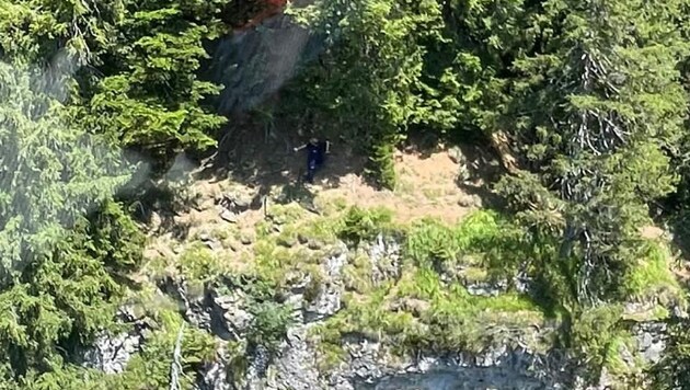 Two Americans were saved from a nasty fall by the mountain rescue team in Maria Alm on Sunday afternoon. (Bild: Bergrettung Salzburg)