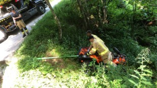 Das Quad wurde aus dem Steilgelände von der Feuerwehr geborgen. (Bild: ZOOM Tirol/Krone KREATIV)