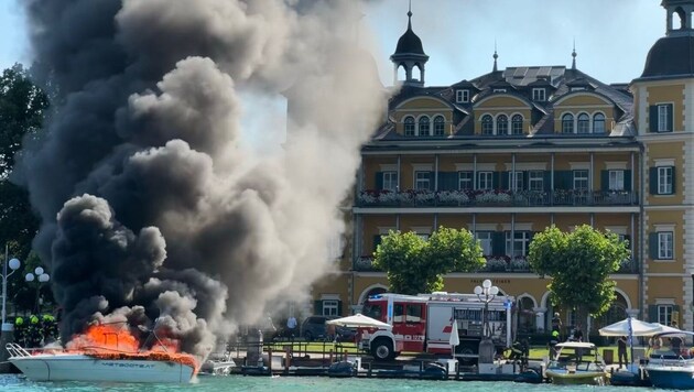 The Carinthian fire department has already been called out twice this summer - due to burning e-boats! (Bild: zVg)