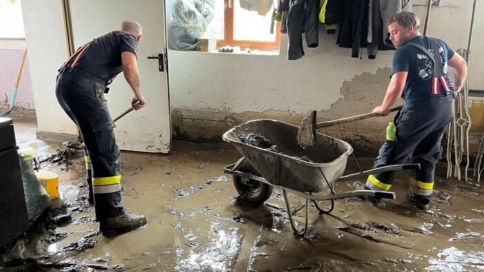 Residential buildings and hotels have to be cleared of mud. Fire departments are in constant ...