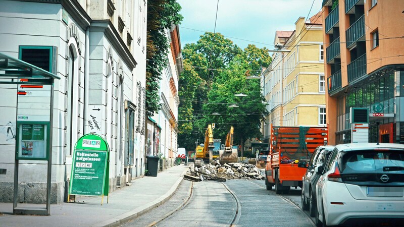 Die gesperrte Maiffredygasse (Bild: Pail Sepp/Sepp Pail)