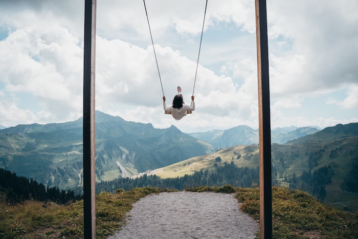 Experience the view over Damüls from one of the huts.