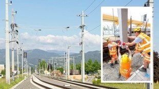 Das Aufstellen der Bahnstrom-Anlagen ist ein Mammutprojekt