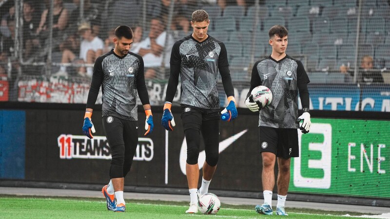 Storm's goalkeepers Bignetti, Scherpen, Khudyakov. (Bild: Pail Sepp/Sepp Pail)