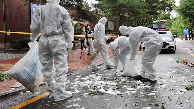 In Seoul, it was time to collect garbage again. (Bild: AFP/YONHAP)