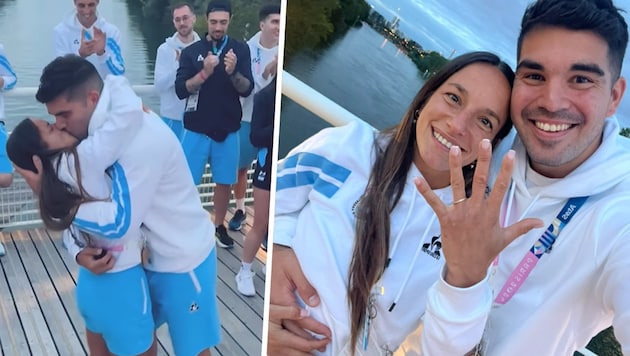 Pablo Simonet (32) hat seiner argentinischen Freundin Pilar Campoy (33) einen Antrag gemacht. (Bild: instagram, krone.at-grafik)