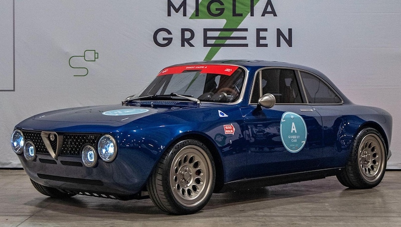 Als GT Electric ist der Totem-Umbau bereits bei der Klassik-Rallye Mille Miglia angetreten. (Bild: Totem Automobili)