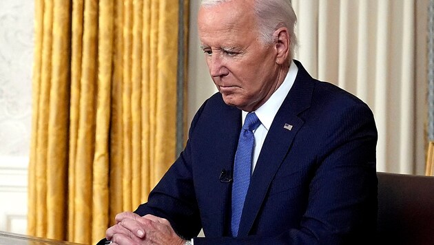 It was one of the most difficult speeches for Joe Biden. (Bild: APA/AP)