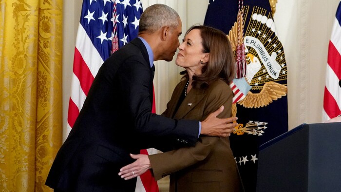 Nach dem Rückzieher von Präsident Joe Biden von einer Wiederkandidatur hat Harris bereits einen ...