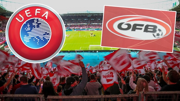 Die UEFA bestraft den ÖFB. (Bild: GEPA/GEPA pictures, Krone KREATIV)