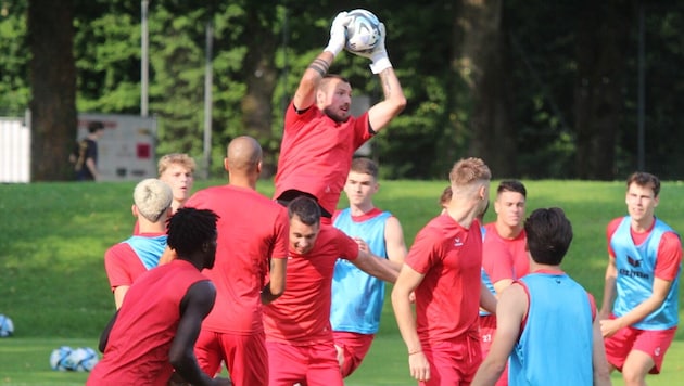 FC Dornbirn-Torhüter Raphael Morscher wird in der Cup-Partie gegen Red Bull Salzburg einges zu tun haben. (Bild: Peter Weihs/Kronenzeitung)