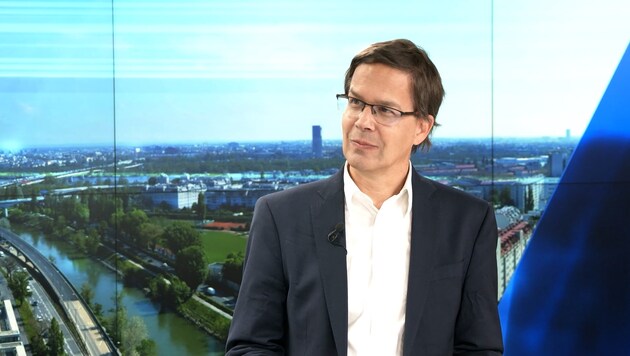 Criminal law professor Robert Kert in an interview. (Bild: krone.tv)