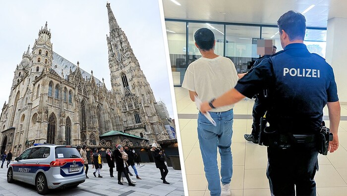 Der Tadschike (re.) und weitere Verdächtige sollen als IS-Terroristen Anschläge auf den Steffl ...