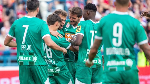 Collective jubilation among the Green-Whites (Bild: GEPA)