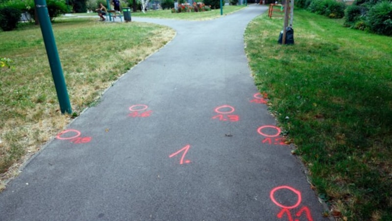 The Anton-Kummerer-Park crime scene after the shooting at the beginning of July. (Bild: klemens groh)