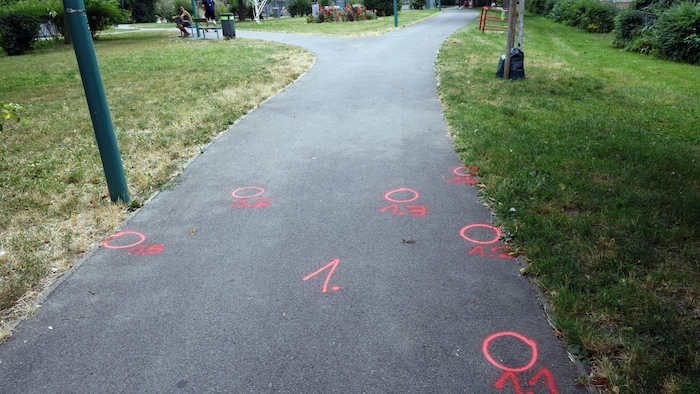 The Anton-Kummerer-Park crime scene after the shooting at the beginning of July.