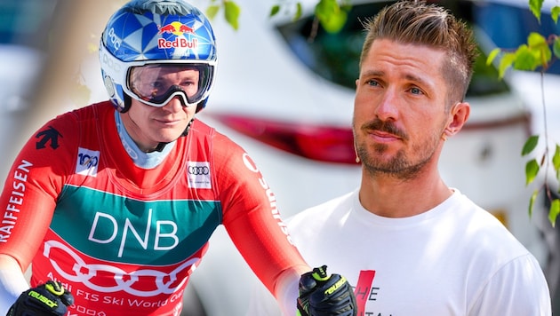 Marco Odermatt (left) does not believe in a "tame" Marcel Hirscher. (Bild: GEPA/GEPA pictures)