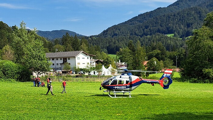 The deceased, his grandson and another hiker were airlifted down into the valley.