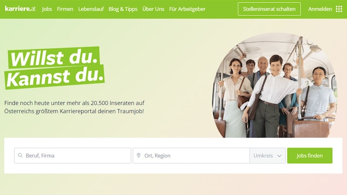 The domestic job platform karriere.at currently lists more than 20,000 vacancies.