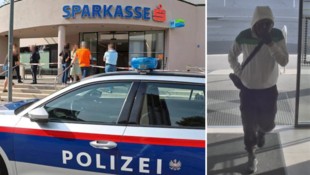 Diese Sparkassen-Filiale war Schauplatz des Überfalls. Die Polizei veröffentlichte mittlerweile ein Fahndungsfoto. (Bild: Johanna Birbaumer, Polizei)