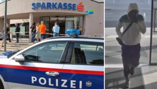 Diese Sparkassen-Filiale war Schauplatz des Überfalls. Die Polizei veröffentlichte mittlerweile ...