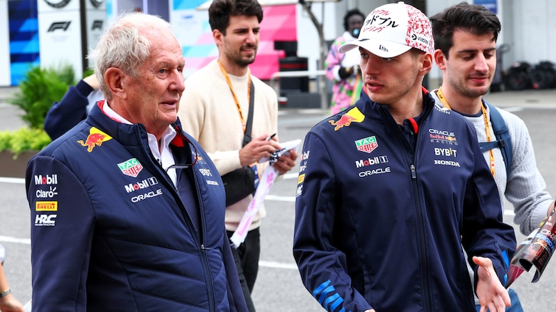 Helmut Marko (l.) und Max Verstappen (Bild: GEPA/GEPA pictures)