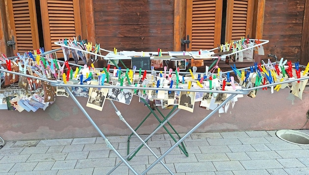 What was left of the senior's memories fits on this clothesline. . Some photos were painstakingly saved. (Bild: zVg)