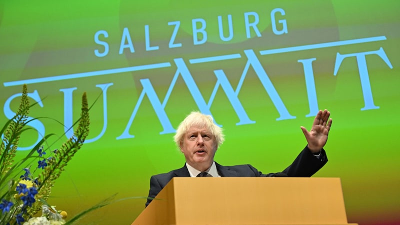 Boris Johnson in Salzburg (Bild: APA/BARBARA GINDL)