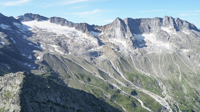 Der Gletscher ist auf ein Drittel geschrumpft.