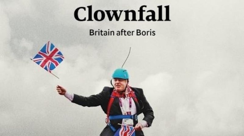 Die renommierte britische Wirtschaftszeichnung rechnete nach dem Abdanken Johnsons 2022 beinhart mit dem Ex-Premier ab, bezeichnete den Tory-Politiker als Clown (Bild: The Economist)