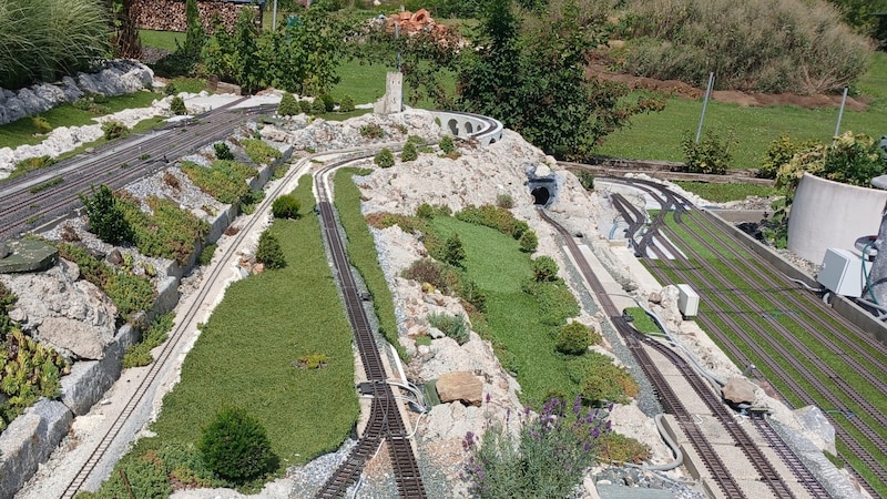 Die riesige Anlage erstreckt sich fast über den gesamten Garten. (Bild: Philipp Braunegger)