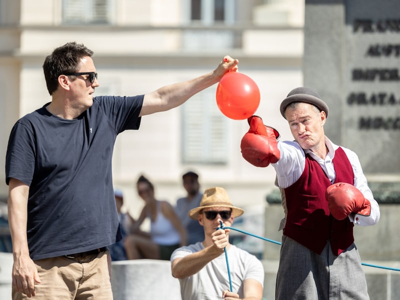 Fraser Hooper in a boxing match in Graz (Bild: La Strada Graz/Nikola Milatovic)