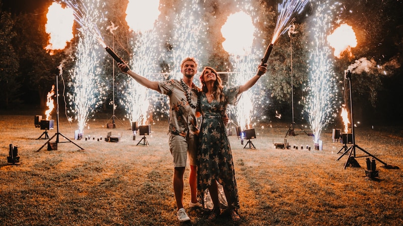 Feuerwerk durfte auf der Magier-Hochzeit natürlich auch nicht fehlen. (Bild: Matthias Rauch)