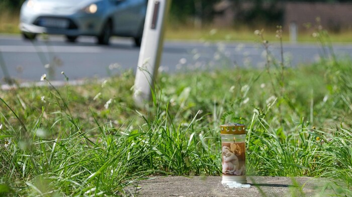 A candle at the scene of the accident commemorates the tragedy