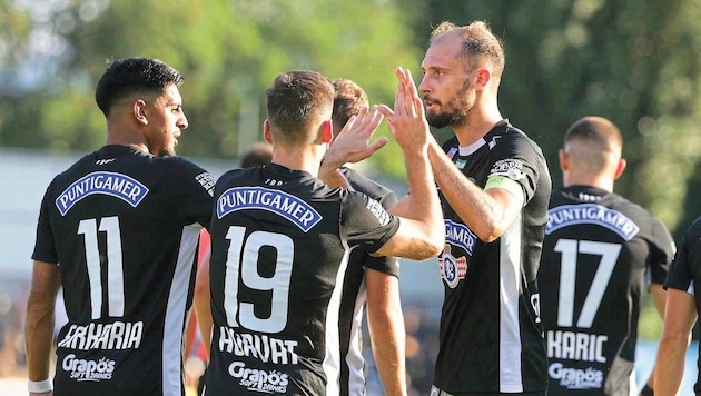 Jon Stankovic redeemed the defending champions in the 113th minute - Sturm can breathe a sigh of relief. (Bild: GEPA/GEPA pictures)