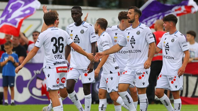 Great jubilation among the Vienna Austria players (Bild: GEPA)