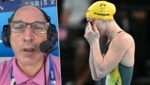 Ein sexistischer Kommentar beim Schwimmen der Frauen wurde dem Kommentator Bob Ballard (li.) zum Verhängnis. (Bild: APA/AFP/Manan VATSYAYANA, twitter.com/bobballardsport)