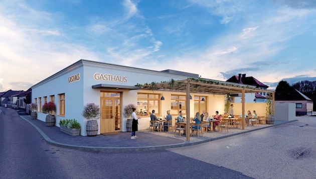 Ein Blick in die nahe Zukunft: So soll das neue Gasthaus in Zagersdorf aussehen. (Bild: Projektentwicklung Burgenland GmbH)