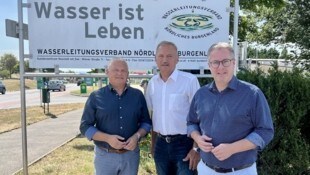 ÖVP-Klubchef Markus Ulram, IG-Wasser-Sprecher Werner Falb-Meixner und Landtagsmandatar Gerald ...